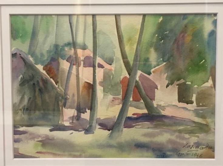 Forest Light — watercolour landscape, Goa 1946